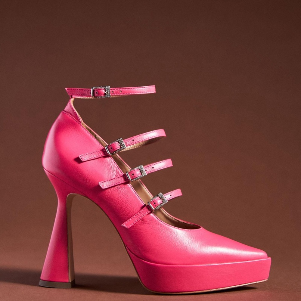 Vicenza Pink Leather Maryjane pumps